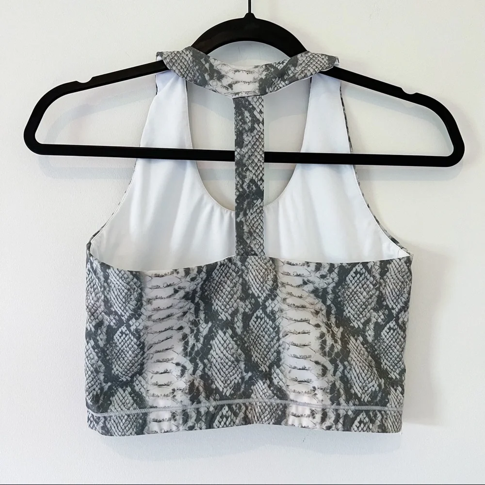 buddy love | fonda olive green snakeskin serpent sports bra medium